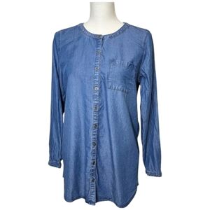 J. Jill Denim Long Sleeve Chambray Button Up Shirt - Size S